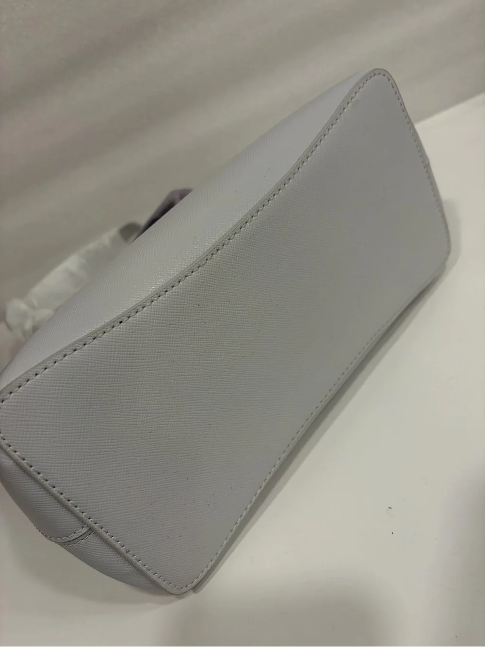 kate spade Silver-Trim Light Gray Leather Tote